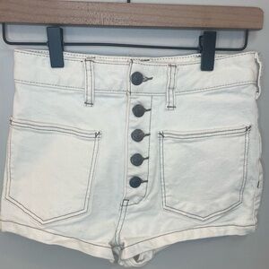 We the Free Bridgette white Denim high rise jean shorts